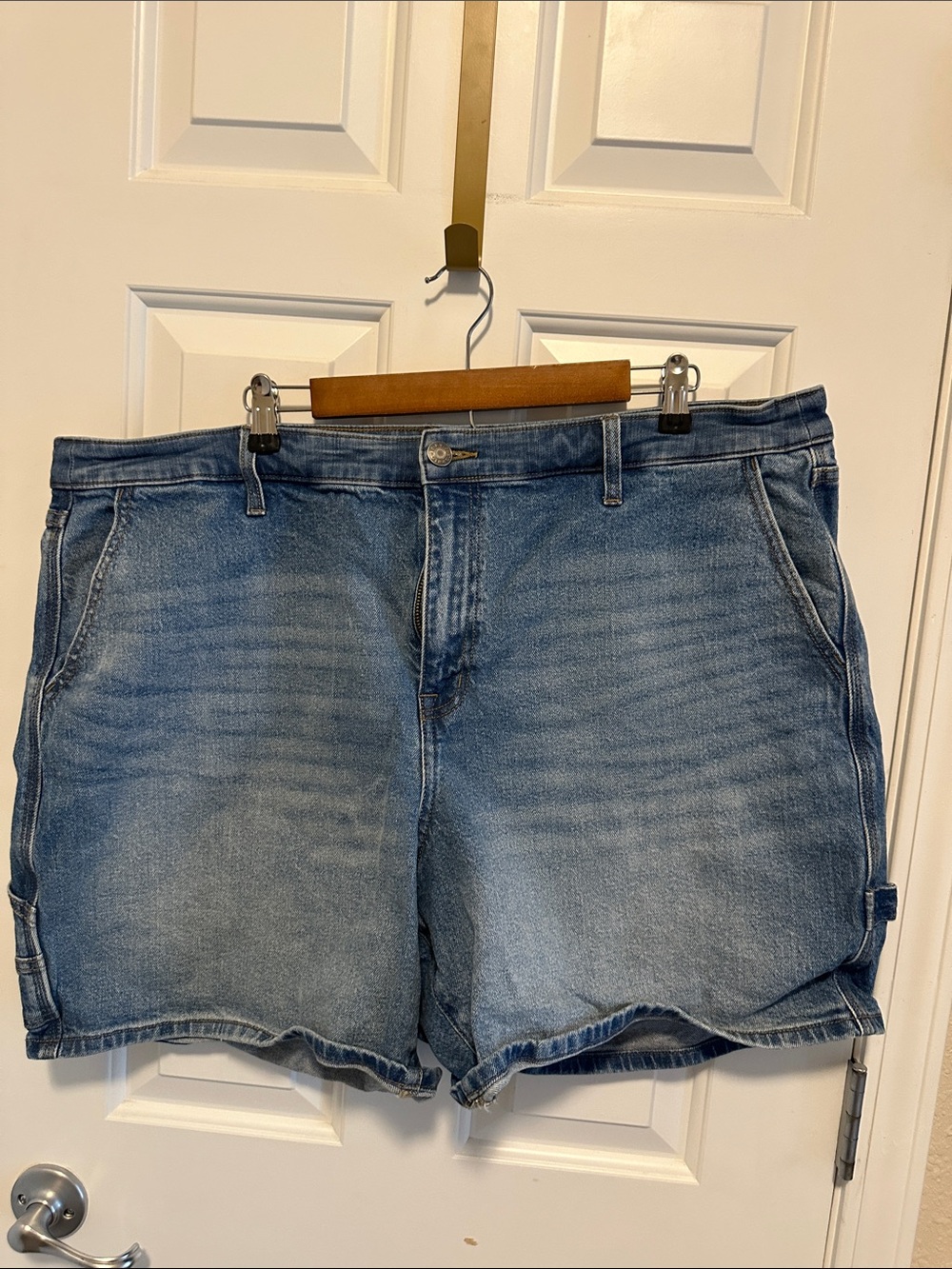 torrid Light Blue Washed Denim Shorts High Rise Dad Denim